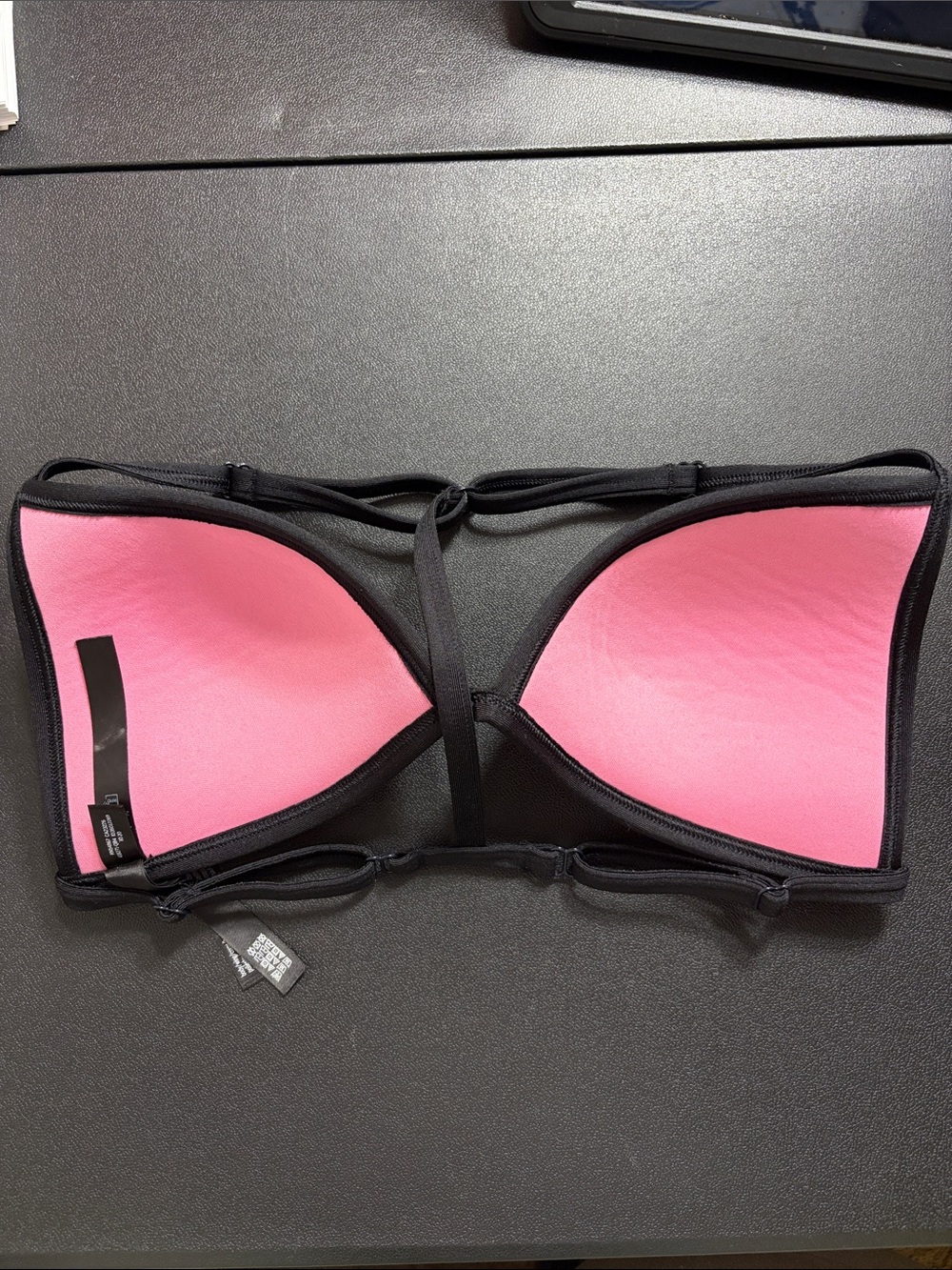 Victoria’s Secret Pink Sport- Women's Black Bathing Suit Top- Ultimate Push Up M - Picture 3 of 6